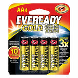 Energizer Eveready Gold A91-BP-4 AA 1.5V Alkaline Button Top Batteries - 4 Piece Retail Card