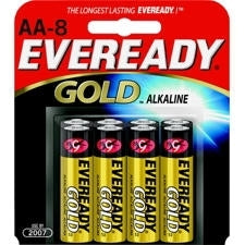 Energizer Eveready Gold A91-BP-8 AA 1.5V Alkaline Button Top Batteries - 8 Piece Retail Card