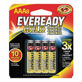 Energizer Eveready Gold A92-BP-8 AAA 1.5V Alkaline Button Top Batteries - 8 Piece Retail Card