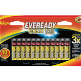 Energizer Eveready Gold A92-BP-24 AAA 1.5V Alkaline Button Top Batteries - 24 Piece Retail Card