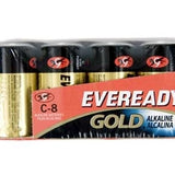 Energizer Eveready Gold A93-8 C-cell 1.5V Alkaline Button Top Batteries - 8 Piece Family Pack