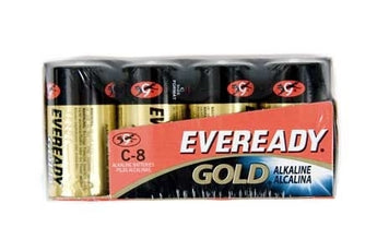 Energizer Eveready Gold A93-8 C-cell 1.5V Alkaline Button Top Batteries - 8 Piece Family Pack