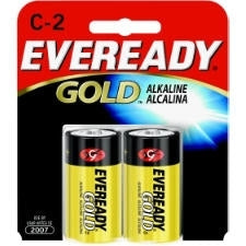 Energizer Eveready Gold A93-BP-2 C-cell 1.5V Alkaline Button Top Batteries - 2 Piece Retail Card
