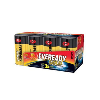 Energizer Eveready Gold A95-8 D-cell 1.5V Alkaline Button Top Batteries - 8 Piece Family Pack