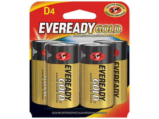 Energizer Eveready Gold D-cell 1.5V Alkaline Button Top Batteries - 10 Piece Retail Card (A95BP-10)