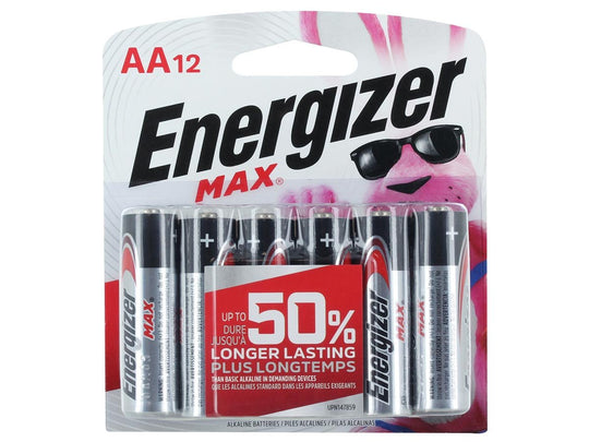 Energizer Max E91 Alkaline AA 12 Pack - Blister Pack