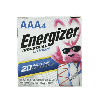 Energizer Industrial Lithium LN92 AAA 1250mAh 1.5V High Energy 1.5A Lithium (LiFeS2) Button Top Batteries - Case of 144