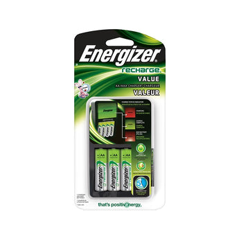 Energizer 4 Bay Value Charger for AA or AAA NiMH Batteries - Includes 4 x AA NiMH Batteries (CHVCMWB-4)