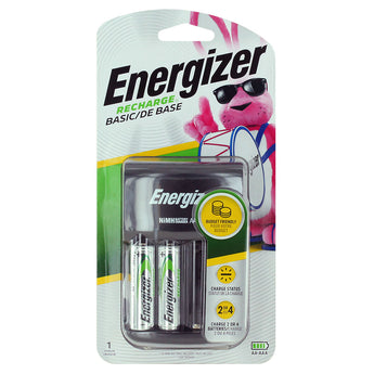 Energizer 4 Bay Value Charger for AA or AAA NiMH Batteries - Includes 2 x AA NiMH Batteries (CHVCWB2 )