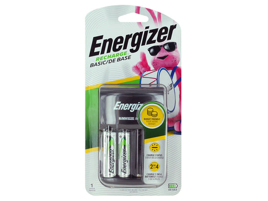 Energizer 4 Bay Value Charger for AA or AAA NiMH Batteries - Includes 2 x AA NiMH Batteries (CHVCWB2 )