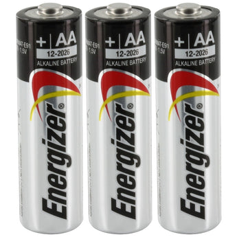 Energizer Max E91 (3SHK) AA 1.5V Alkaline Button Top Batteries - 3 Pack Shrink Wrap