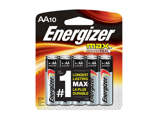 Energizer Max E91 Alkaline AA 10 Pack - Blister Pack