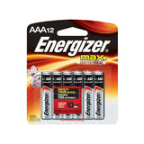 Energizer Max E92-BP-12 AAA 1.5V Alkaline Button Top Batteries - 12 Piece Retail Card