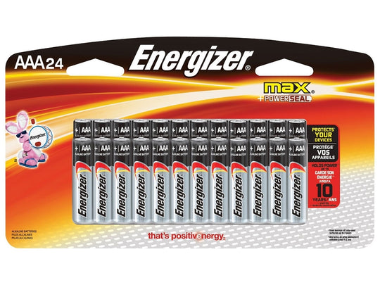 Energizer Max E92 Alkaline AAA 24 Pack - Blister Pack