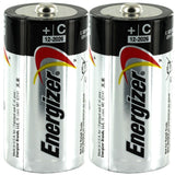 Energizer Max E93 (2SHK) C-cell 1.5V Alkaline Button Top Batteries - 2 Pack Shrink Wrap