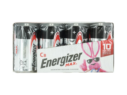 Energizer Max E93-FP-8 C-cell Alkaline Button Top Battery - 8 Piece Family Pack