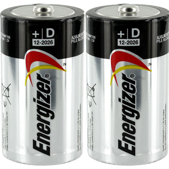Energizer Max E95 D 1.5V Alkaline Button Top Batteries - 2 Pack