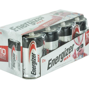 Energizer Max E95-FP-8 D Alkaline Button Top Battery - 8 Piece Family Pack
