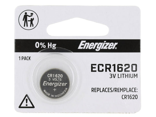 Energizer ECR1620 79mAh 3V Lithium Primary (LiMnO2) Coin Cell Battery - 1 Piece Tear Strip, Sold Individually