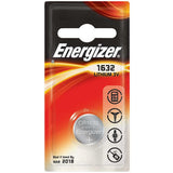 Energizer CR1632 130mAh 3V Lithium Primary (LiMNO2) Coin Cell Battery - 1 Piece Blister Pack (ECR1632BP)