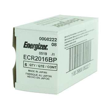 Energizer ECR2016-BP 100mAh 3V Lithium Primary (LiMNO2) Coin Cell Battery - 1 Piece Blister Pack