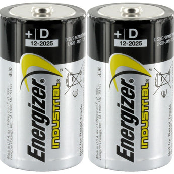 Energizer Industrial EN95 D 1.5V Alkaline Button Top Batteries - 2 Pack