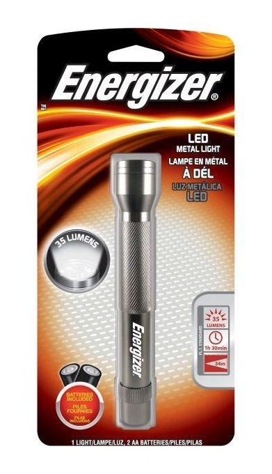 Energizer LED Metal Light - 60 Lumens - Includes 2 x AA Batteries - ENML2AAS