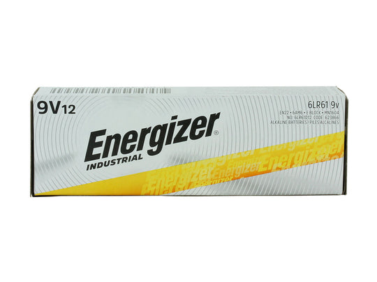 energizer industrial 9v battery 12 pack box