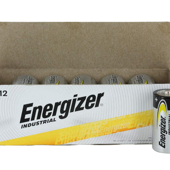 energizer industrial c cell 12 pack box with individual cell outside of box