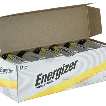 Energizer Industrial EN95 (12PK) D-cell 1.5V Alkaline Button Top Batteries - Box of 12