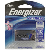 Energizer Ultimate L522-BP-1 9V Lithium Primary (LiMNO2) Battery with Snap Connector - 1 Piece Retail Card