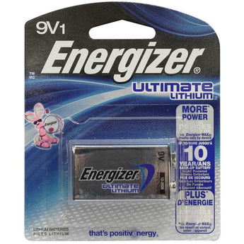 Energizer Ultimate L522-BP-1 9V Lithium Primary (LiMNO2) Battery with Snap Connector - 1 Piece Retail Card