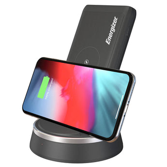 Energizer Qi Wireless 10000mAh USB-C Rechargeable Power Bank and Charging Station for iPhones and Androids (QE10006PQ)
