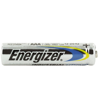 Energizer Industrial Lithium LN92 AAA 1250mAh 1.5V High Energy 1.5A Lithium (LiFeS2) Button Top Battery