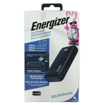 Energizer 5V 4.5A 20000mAh Power Bank Charger with LCD Screen (UE20011PQ)