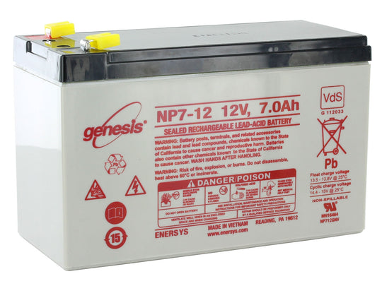 EnerSys NP7-12 7000mAh 12V 40A Sealed Lead Acid (SLA) Battery with Fast-on F1 Terminals