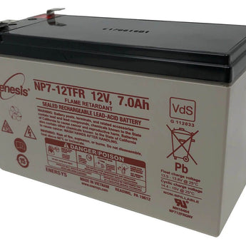Enersys NP7-12TFR 7Ah 12V Rechargeable Flame Resistant Sealed Lead Acid (SLA) Battery - F1 or F2 Terminal