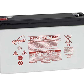 Enersys NP7-6 7Ah 6V Rechargeable Sealed Lead Acid (SLA) Battery - F1 Terminal
