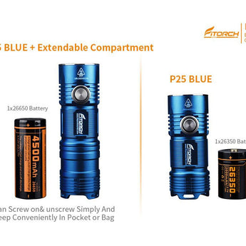 Fitorch ET25 Extender Tube for the P25 - Available in Black, Red or Blue