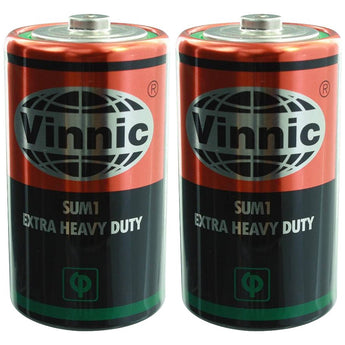 Vinnic Heavy Duty 1.5V D Batteries - Main Image