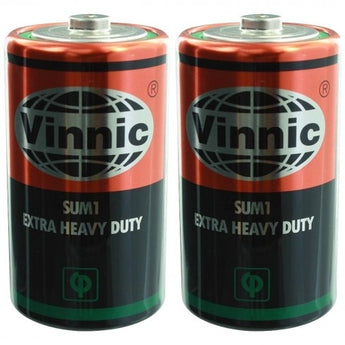 Vinnic Heavy Duty 1.5V D Batteries - Main Image