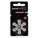 PowerOne Evolution P312 (6PK) Size 312 1.45V Zinc Air Brown Hearing Aid Batteries - 6 Pack Retail Card