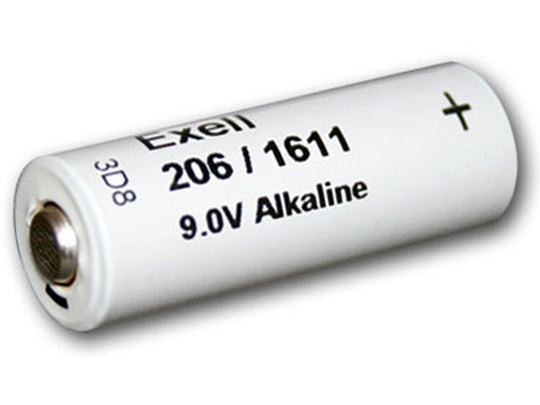 Exell 206A 1611 9V Alkaline Industrial Battery for Pet Collars, Laser Sights - Replaces Eveready 206