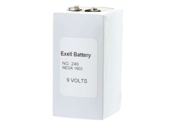 Exell 246 PP6 9V Alkaline Industrial Battery for Radios , Microphone, - Replaces Eveready 246