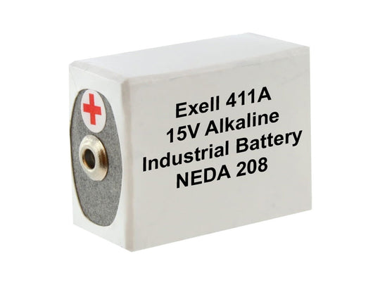 Exell 411A 15V Alkaline Industrial Battery for AVO Meters, VOMs - Replaces Eveready 411, BLR121