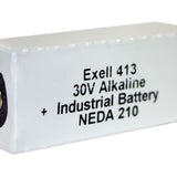 Exell 413A 30V Alkaline Industrial Battery for VOMs, Transistor Radios - Replaces Eveready ER413, BLR123