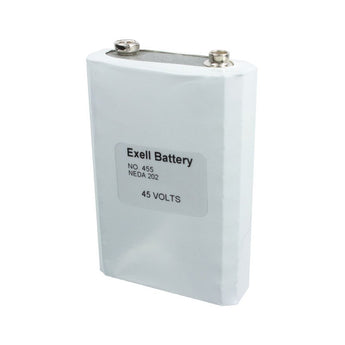 Exell 455 45V Alkaline Industrial Battery for Radios - Replaces Eveready 455, NEDA 201