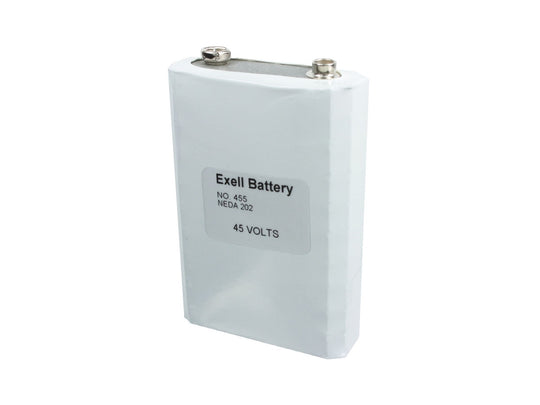Exell 455 45V Alkaline Industrial Battery for Radios - Replaces Eveready 455, NEDA 201