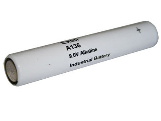 Exell A136 9V Alkaline Industrial Battery for Portable Tachometers, Meters - Replaces Eveready E136N, E625N