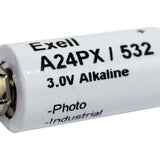 Exell A24PX EPX24 3V Alkaline Industrial Battery for Polaroid Cameras - Replaces Eveready 532